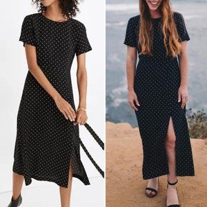 Madewell Silk Crewneck Midi Dress